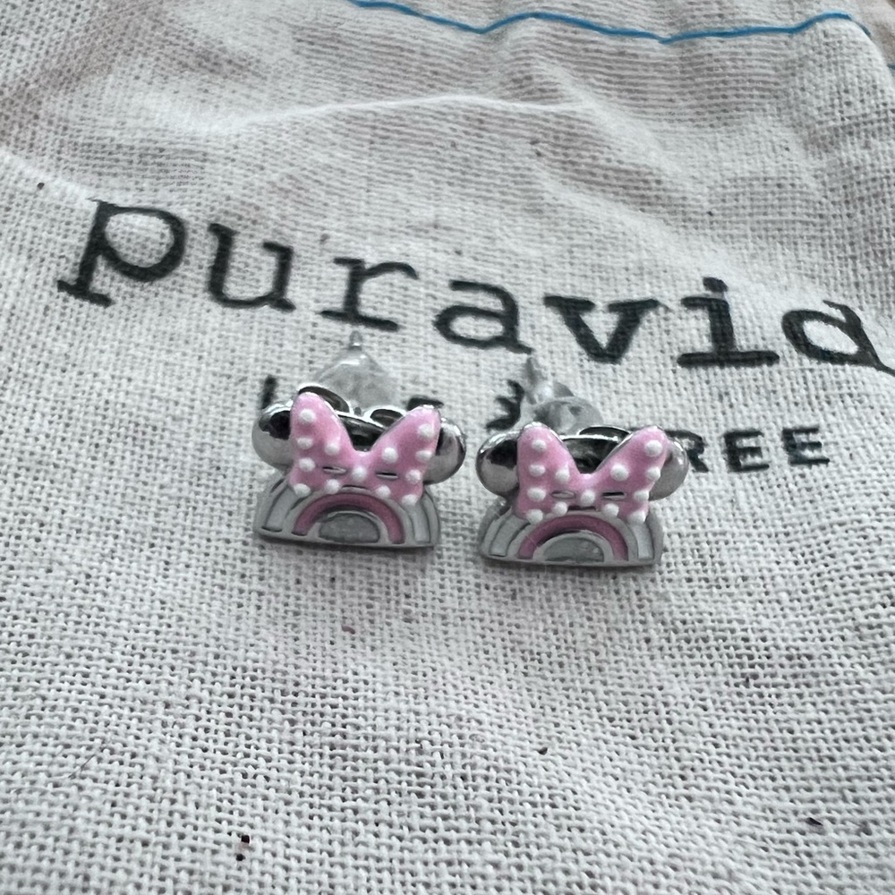 Ours Vide Minnie Mouse Rainbow Earring studs! NWOT